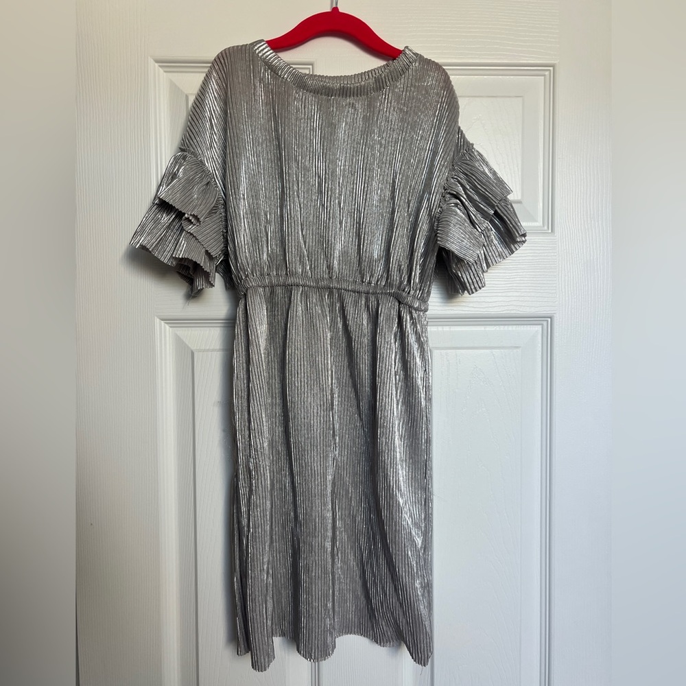 Silver shimmer dress, Habitual, Nordstrom kids 7-8
